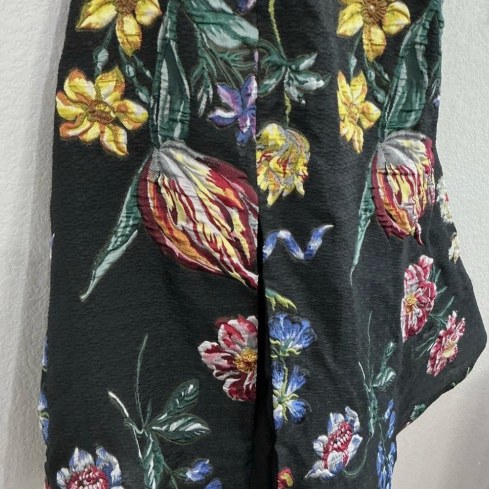 Marchesa Notte Dress Women's 6 Black Floral Sleeveless Fit & Flare Gown - Picture 2 of 7